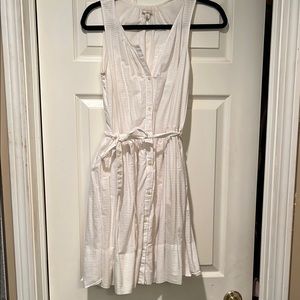 GAP White Tie Front Pleated Midi Sundress